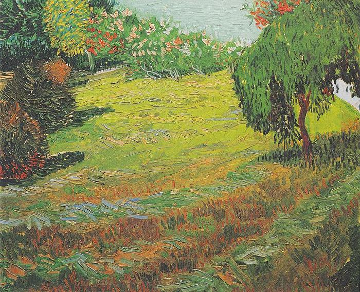 Vincent Van Gogh Garten mit Trauerweide Norge oil painting art